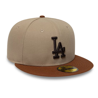 Pictured is this MLB Mocha Mousse LA Dodgers 59FIFTY Fitted cap in multi. 4