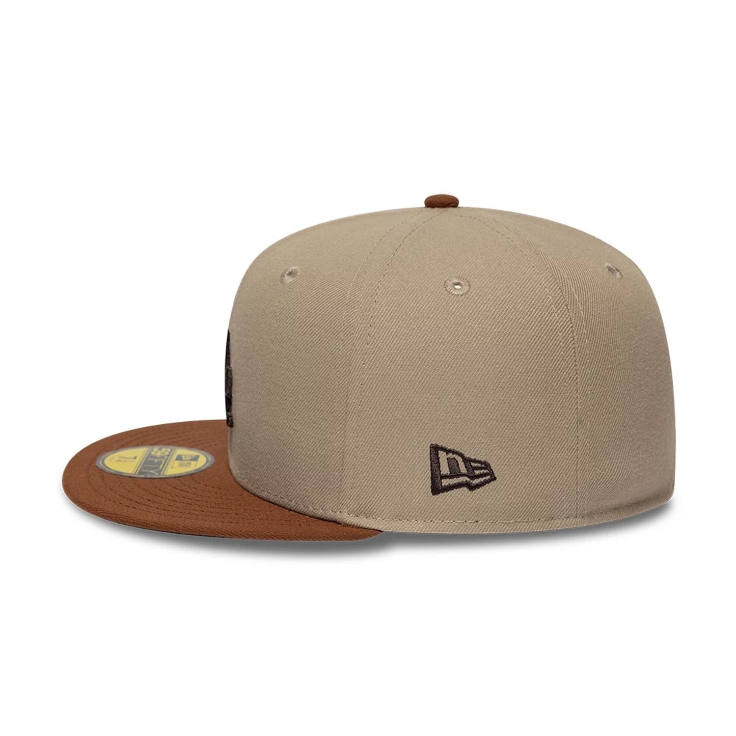 Pictured is this MLB Mocha Mousse LA Dodgers 59FIFTY Fitted cap in multi. 6