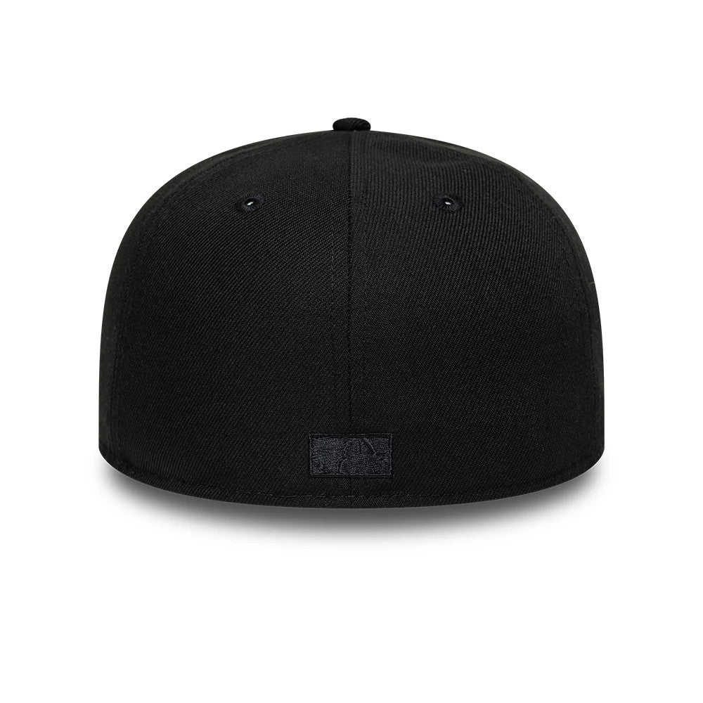 Pictured is this MLB Black On Black Detroit Tigers 59FIFTY Fitted cap in black. 4