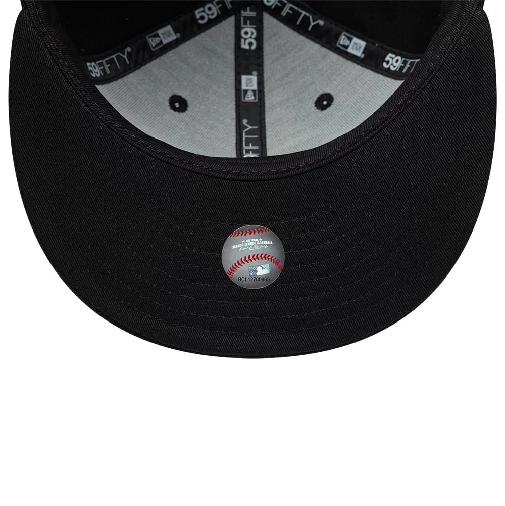 Pictured is this MLB Black On Black Detroit Tigers 59FIFTY Fitted cap in black. 7