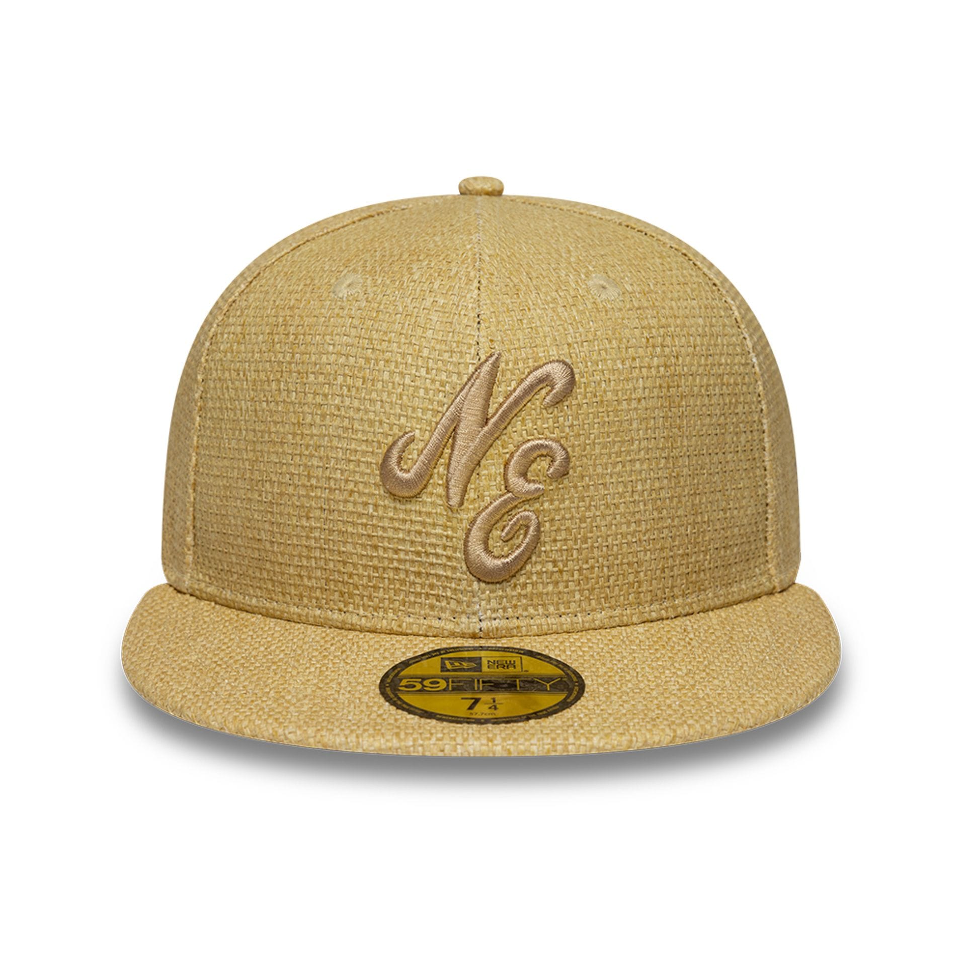 Pictured is this New Era Straw 59FIFTY Fitted cap in beige. 2