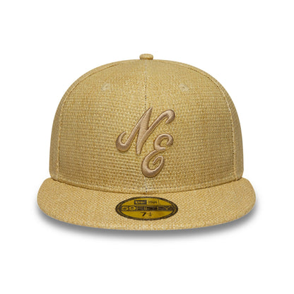 Pictured is this New Era Straw 59FIFTY Fitted cap in beige. 2