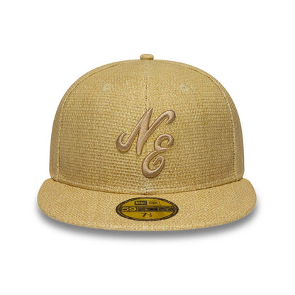 Pictured is this New Era Straw 59FIFTY Fitted cap in beige. 2