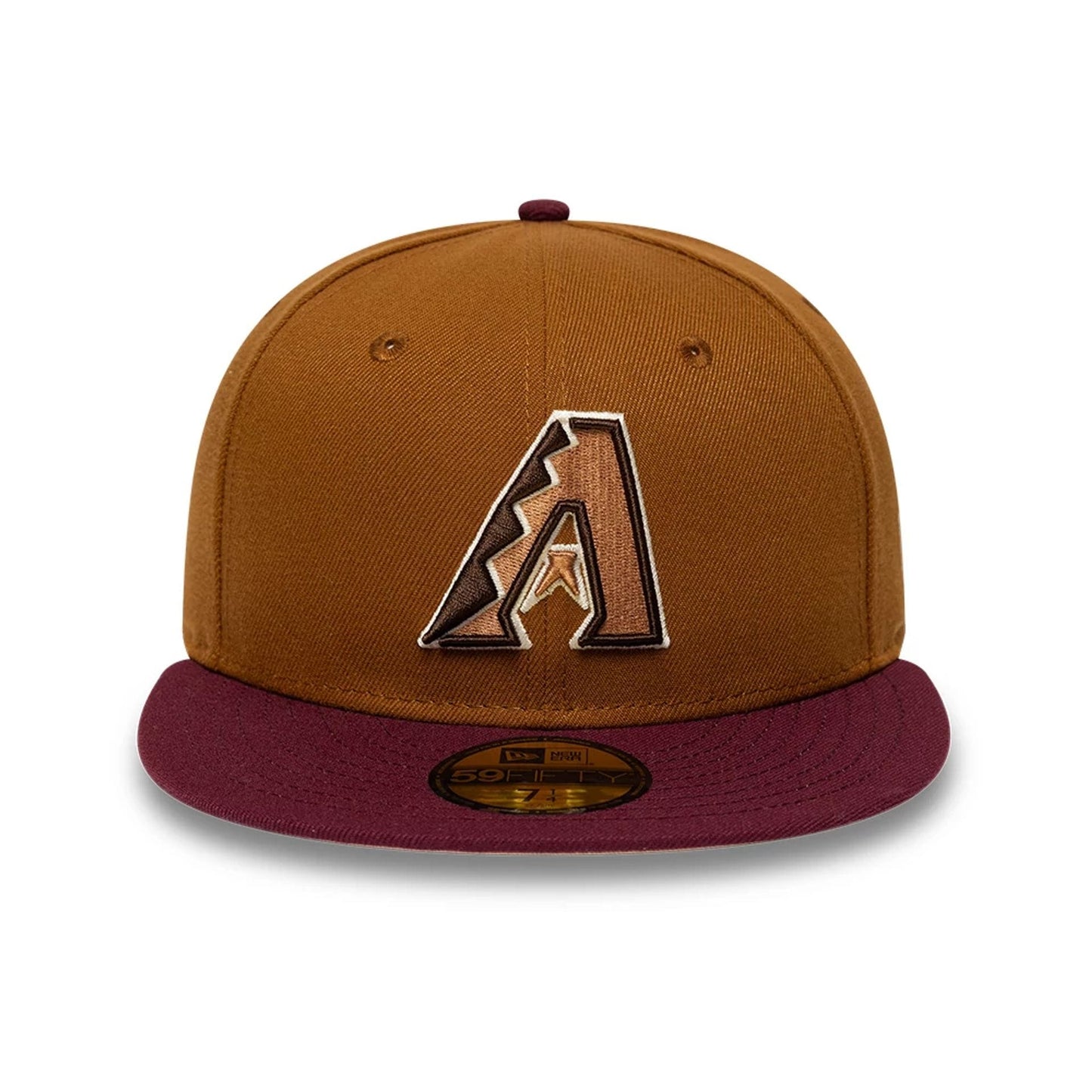 Pictured is this New Era Mocha Mousse Arizona Diamondbacks 59FIFTY Fitted cap in dark beige. 3