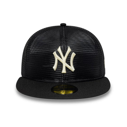 Pictured is this MLB All Mesh New York Yankees 59FIFTY Fitted cap in black. 3