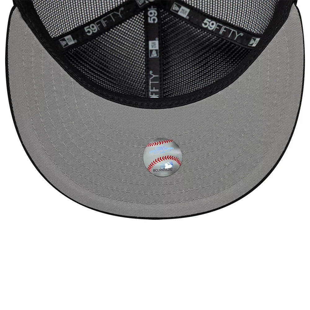 Pictured is this MLB All Mesh New York Yankees 59FIFTY Fitted cap in black. 2