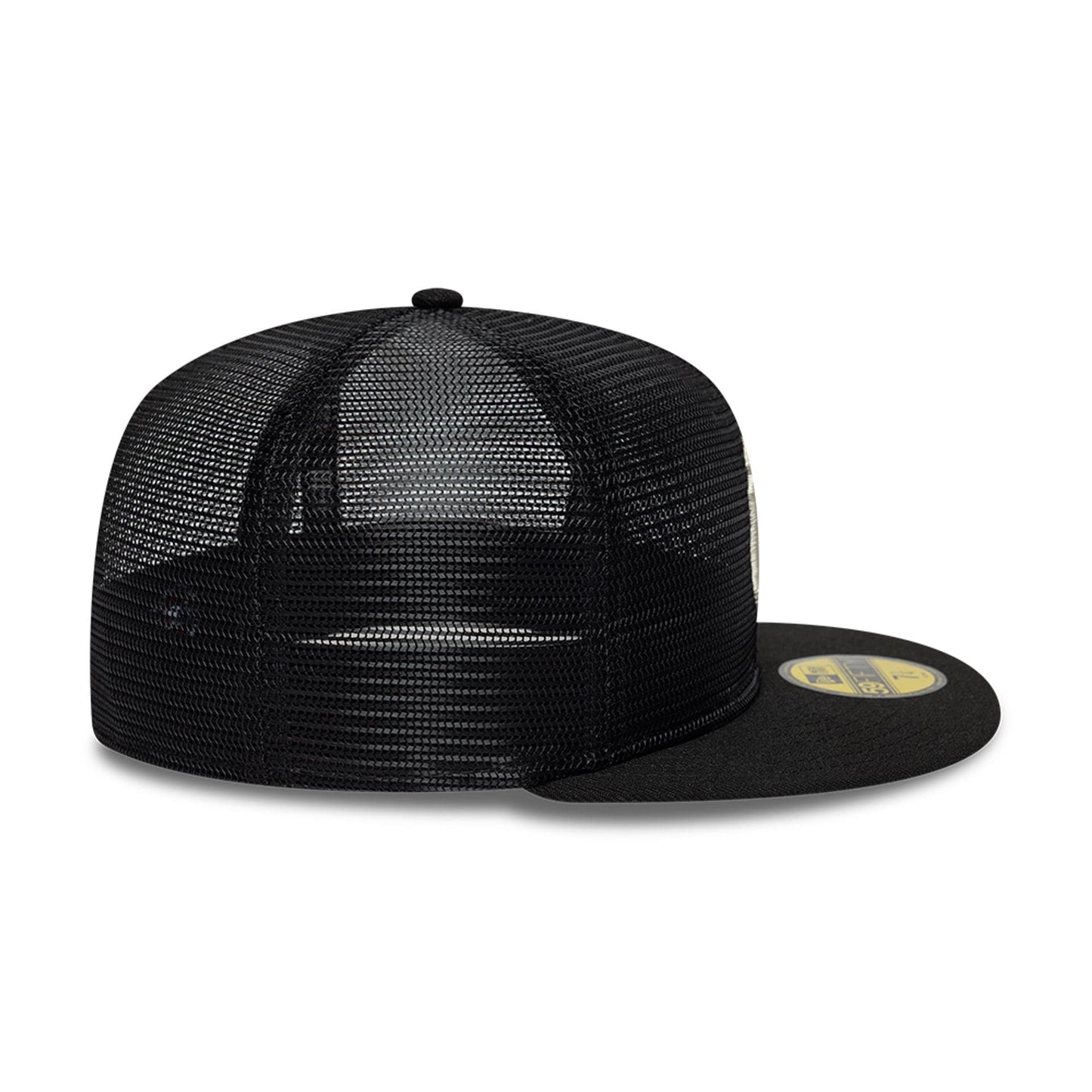 Pictured is this MLB All Mesh New York Yankees 59FIFTY Fitted cap in black. 7