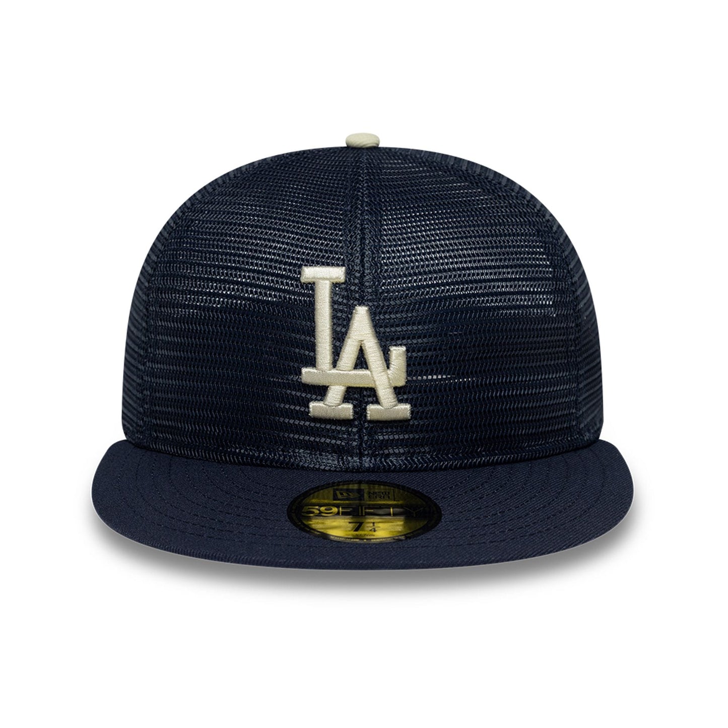 Pictured is this MLB All Mesh LA Dodgers 59FIFTY Fitted cap in navy. 3