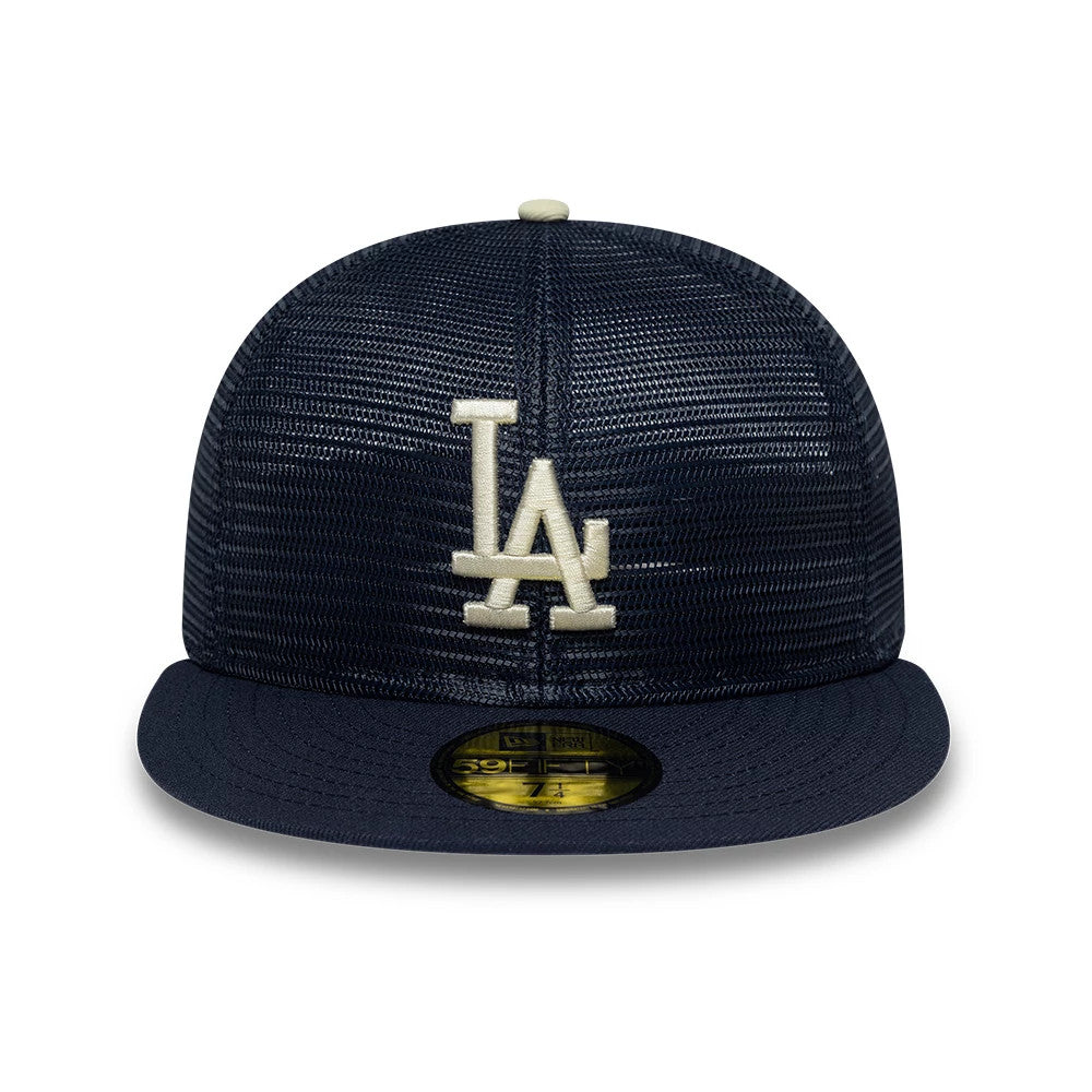 Pictured is this MLB All Mesh LA Dodgers 59FIFTY Fitted cap in navy. 3