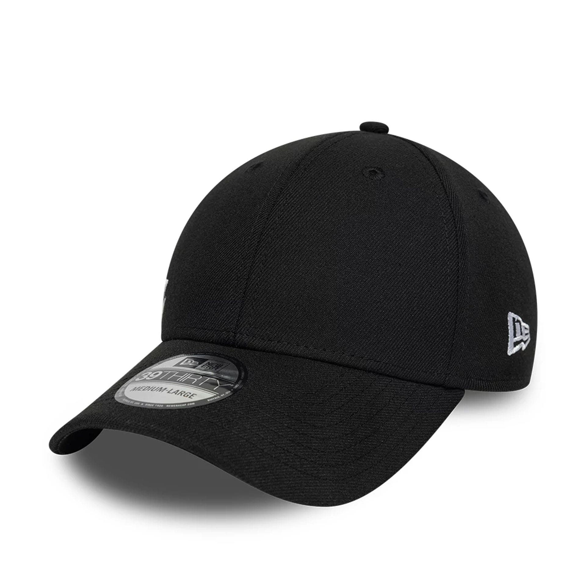 Pictured is this New Era Big Script 39THIRTY Stretch Fit cap in black. 3