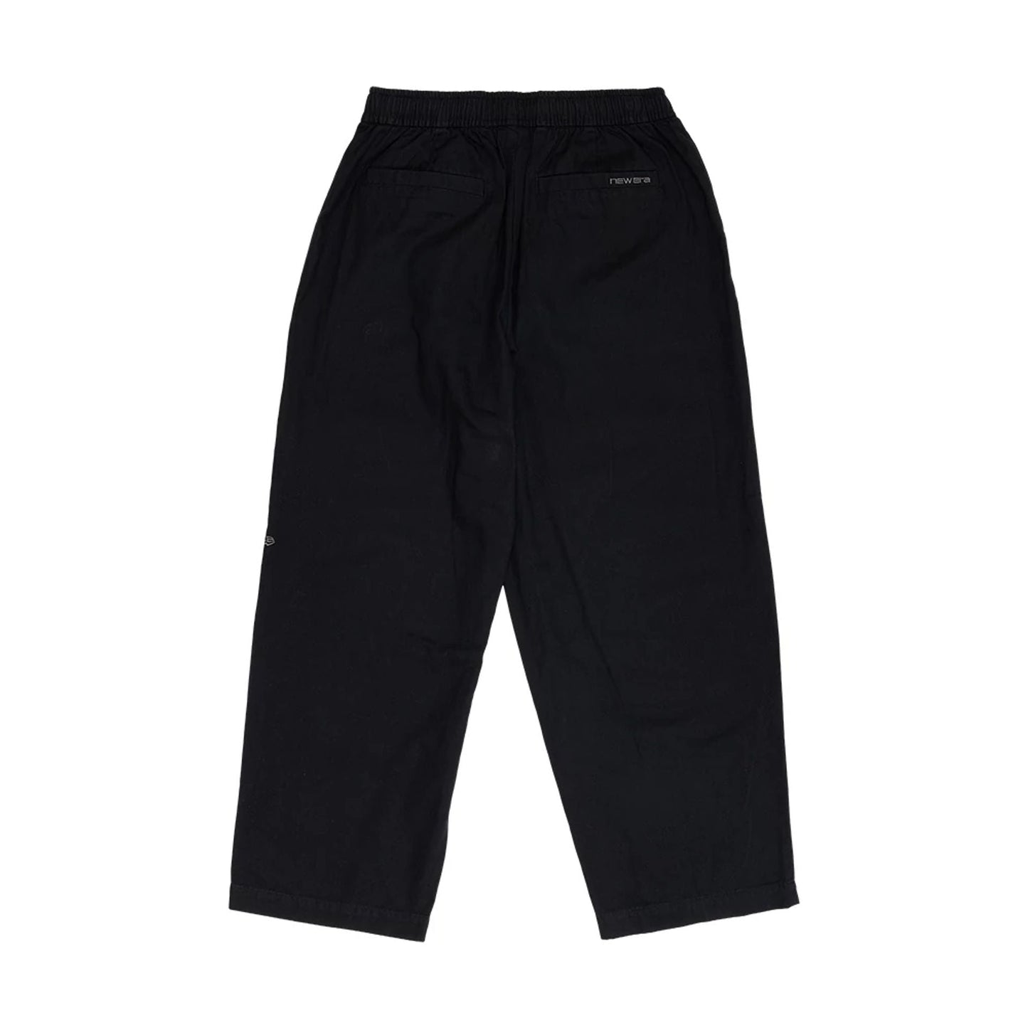 The model is wearing this New Era Balloon Leg Trousers in black. 2