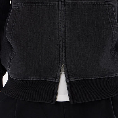 The model is wearing this New Era Washed Full Zip Hoodie in black. 6