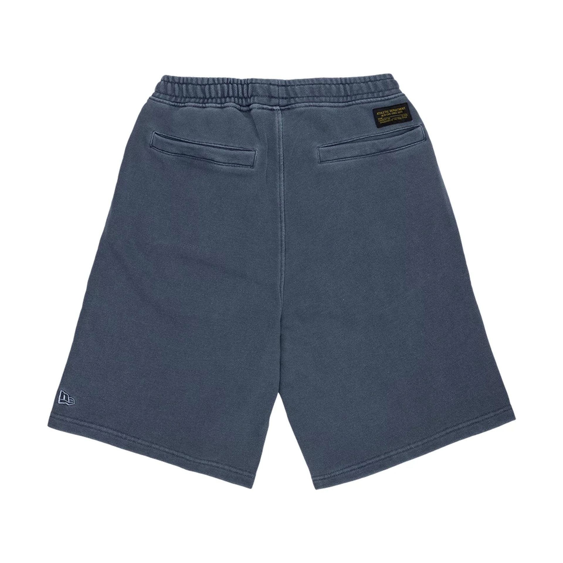 The model is wearing this New Era Originators Oversized Shorts in navy. 2
