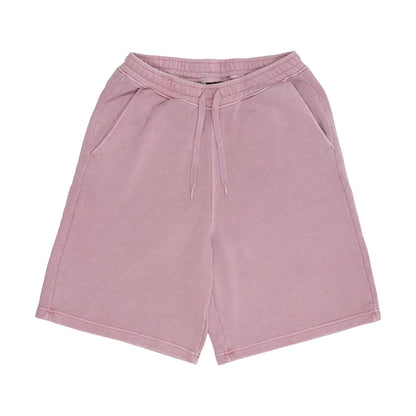 The model is wearing this New Era Originators Oversized Shorts in pink. 1