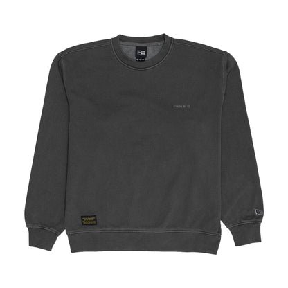 The model is wearing this New Era Originators Crew Neck Sweater in black. 1