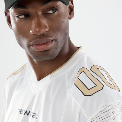 The model is wearing this New Era 1920 Mesh Jersey in white. 4