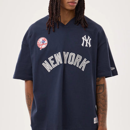 The model is wearing this MLB Fan Family New York Yankees Jersey in navy. 3