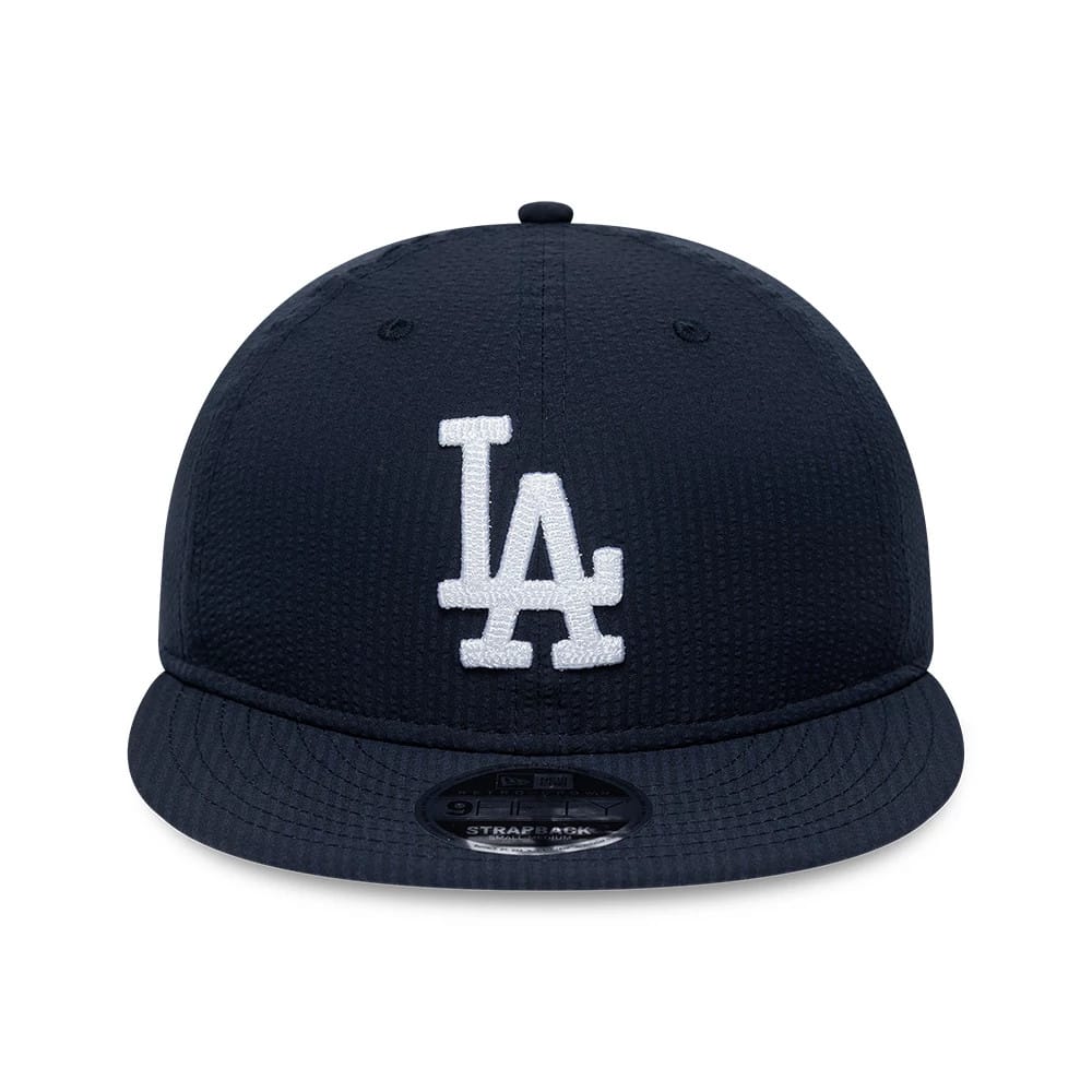 Pictured is this MLB Seersucker LA Dodgers Retro Crown 9FIFTY cap in navy. 2