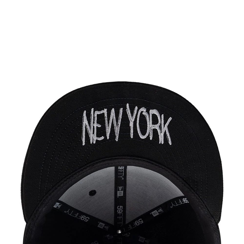 Pictured is this MLB Punkcore New York Yankees 59FIFTY Fitted cap in black. 2