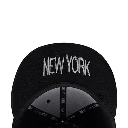 Pictured is this MLB Punkcore New York Yankees 59FIFTY Fitted cap in black. 2