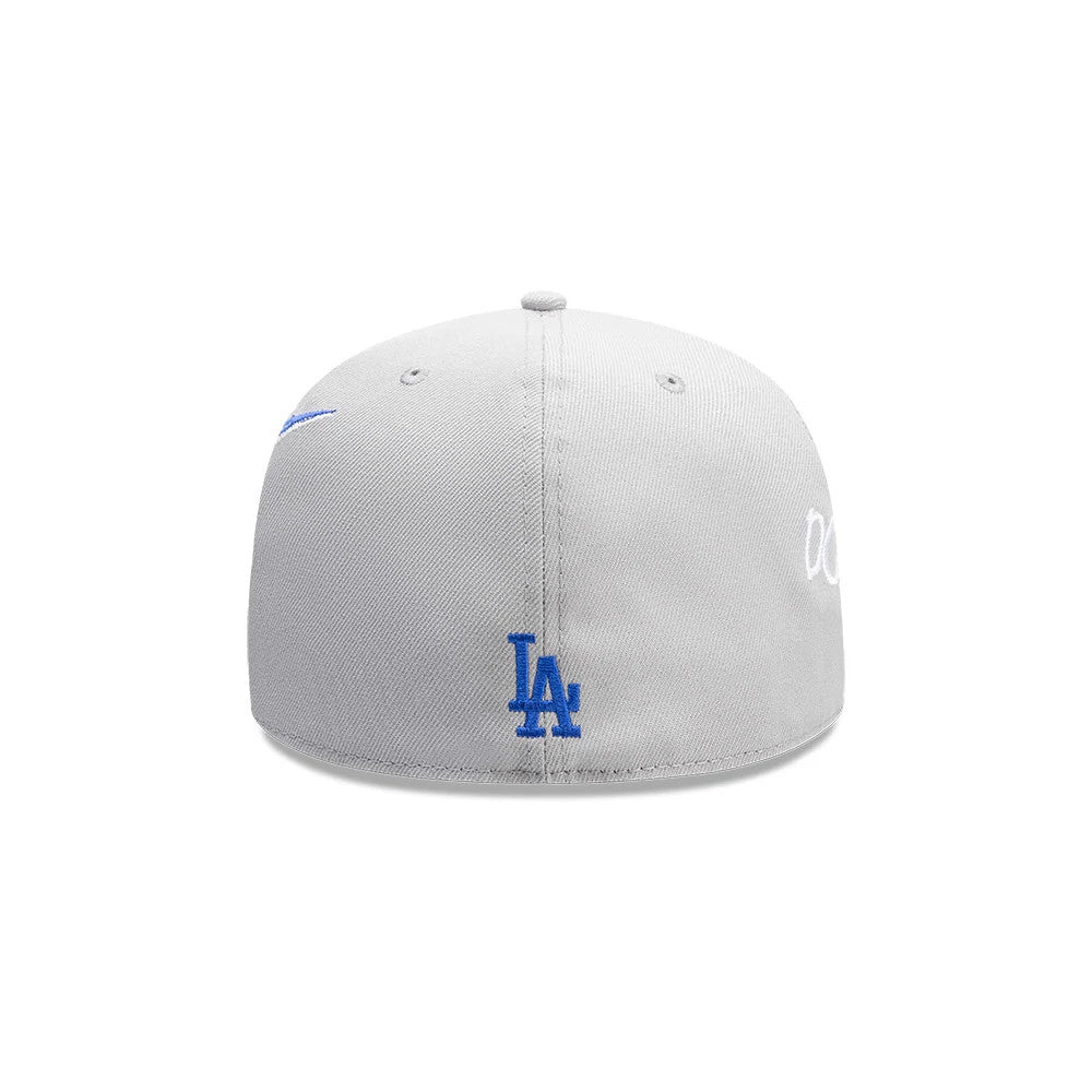 Pictured is this MLB Punkcore Los Angeles Dodgers 59FIFTY Fitted cap in grey. 6