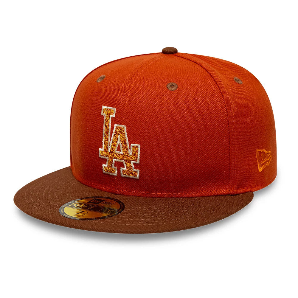 Pictured is this MLB Pack Los Angeles Dodgers 59FIFTY Fitted cap in dark orange. 4