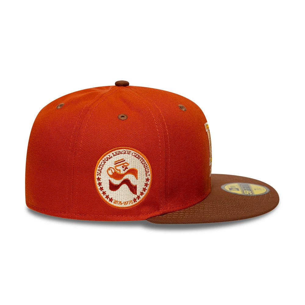 Pictured is this MLB Pack Los Angeles Dodgers 59FIFTY Fitted cap in dark orange. 5