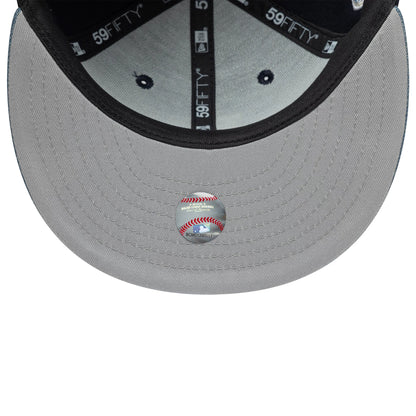 Pictured is this MLB Denim Mix LA Dodgers 59FIFTY Fitted cap in navy. 2