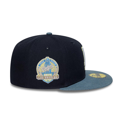 Pictured is this MLB Denim Mix LA Dodgers 59FIFTY Fitted cap in navy. 5