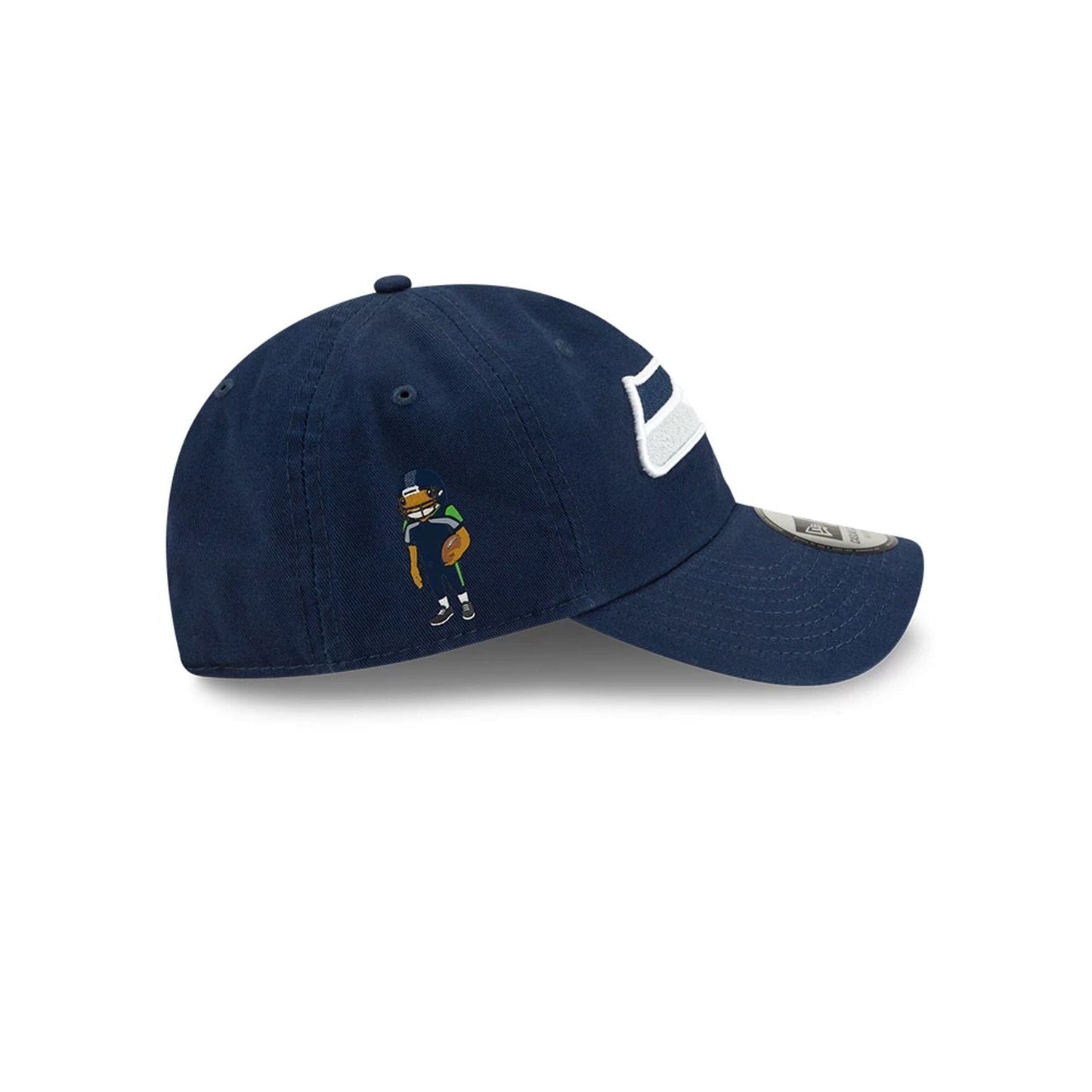 Pictured is this NFL X Bad Bunny Seattle Seahawks Casual Classic cap in navy. 4
