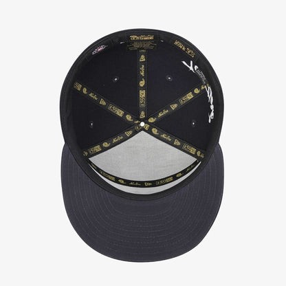 Pictured is this MLB 59FIFTY Day New York Yankees Split Panel 59FIFTY Fitted cap in navy. 11