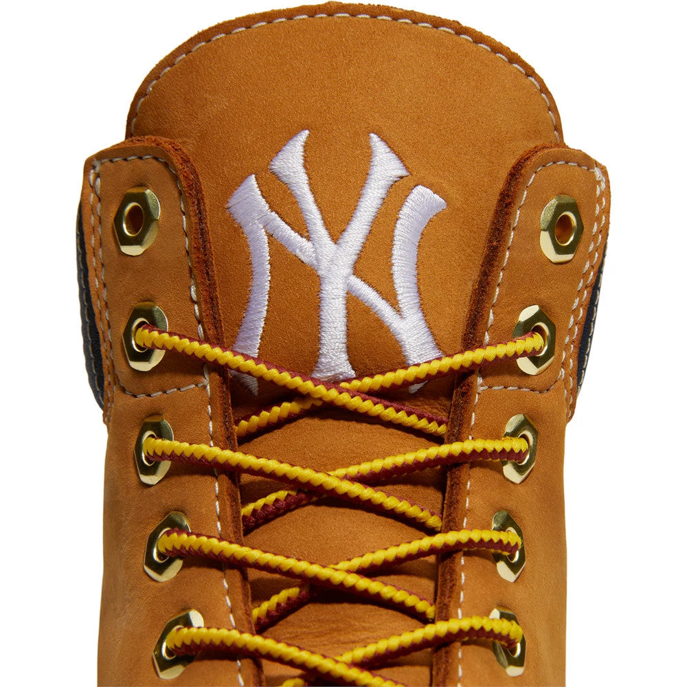 Pictured are these Timberland X New Era New York Yankees Premium Waterproof 6-Inch Boots in Panama Tan. 7