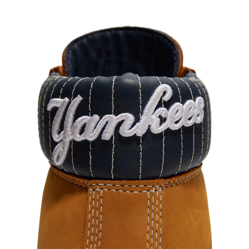 Pictured are these Timberland X New Era New York Yankees Premium Waterproof 6-Inch Boots in Panama Tan. 8