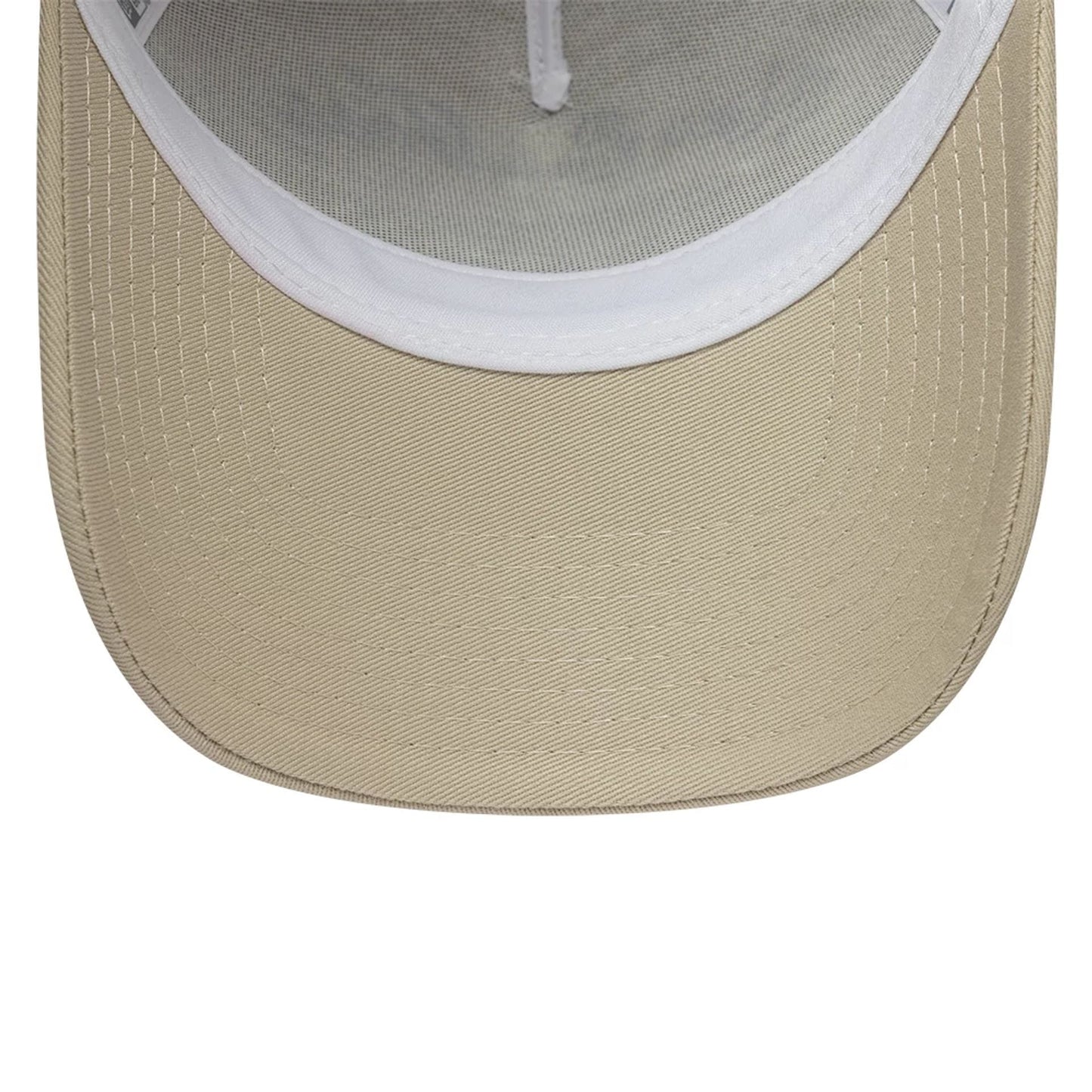 Pictured is this New Era Fishing 9FORTY A-Frame Trucker Adjustable cap in light beige. 7