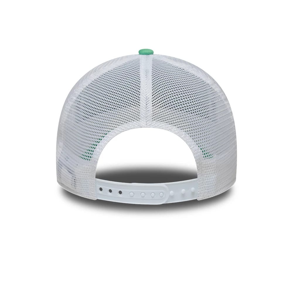 Pictured is this New Era Fishing 9FORTY A-Frame Trucker Adjustable cap in open green. 6