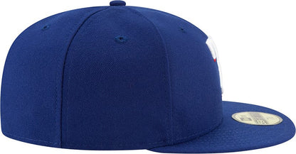 Pictured is this MLB Authentic On Field Texas Rangers 59FIFTY Fitted cap in blue. 6