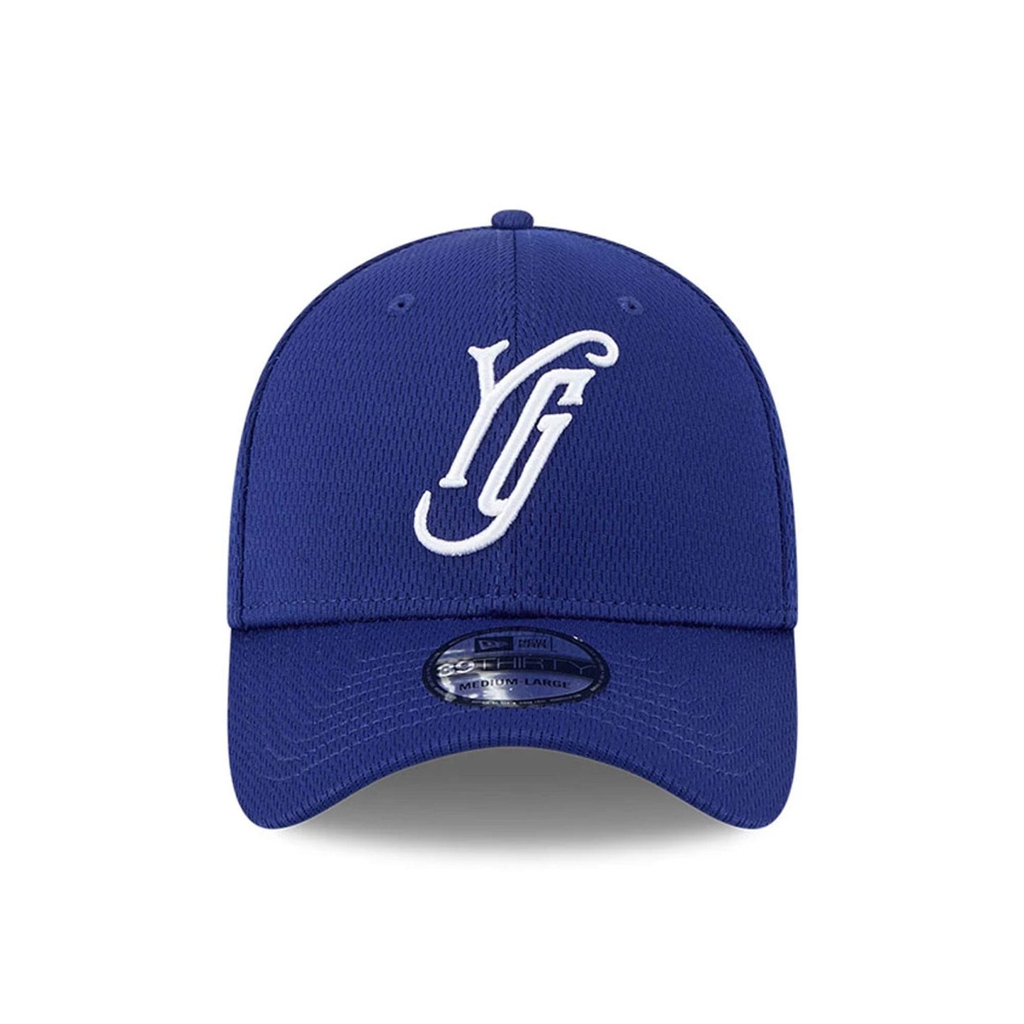 Pictured is this MiLB Batting Practice Hartford Yard Goats 39THIRTY Stretch Fit cap in dark blue. 2