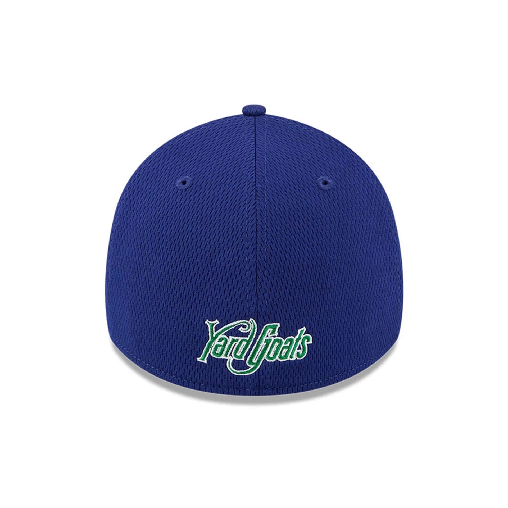 Pictured is this MiLB Batting Practice Hartford Yard Goats 39THIRTY Stretch Fit cap in dark blue. 4