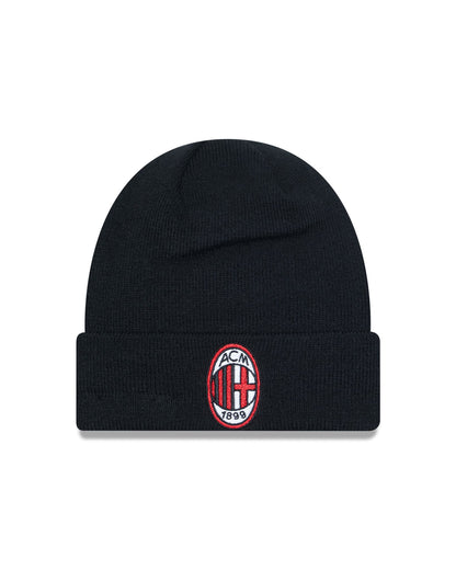 This is a AC Milan Black Cuff Knit Beanie Hat 1