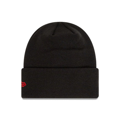 This is a Manchester United FC Youth Black Cuff Knit Beanie Hat 2