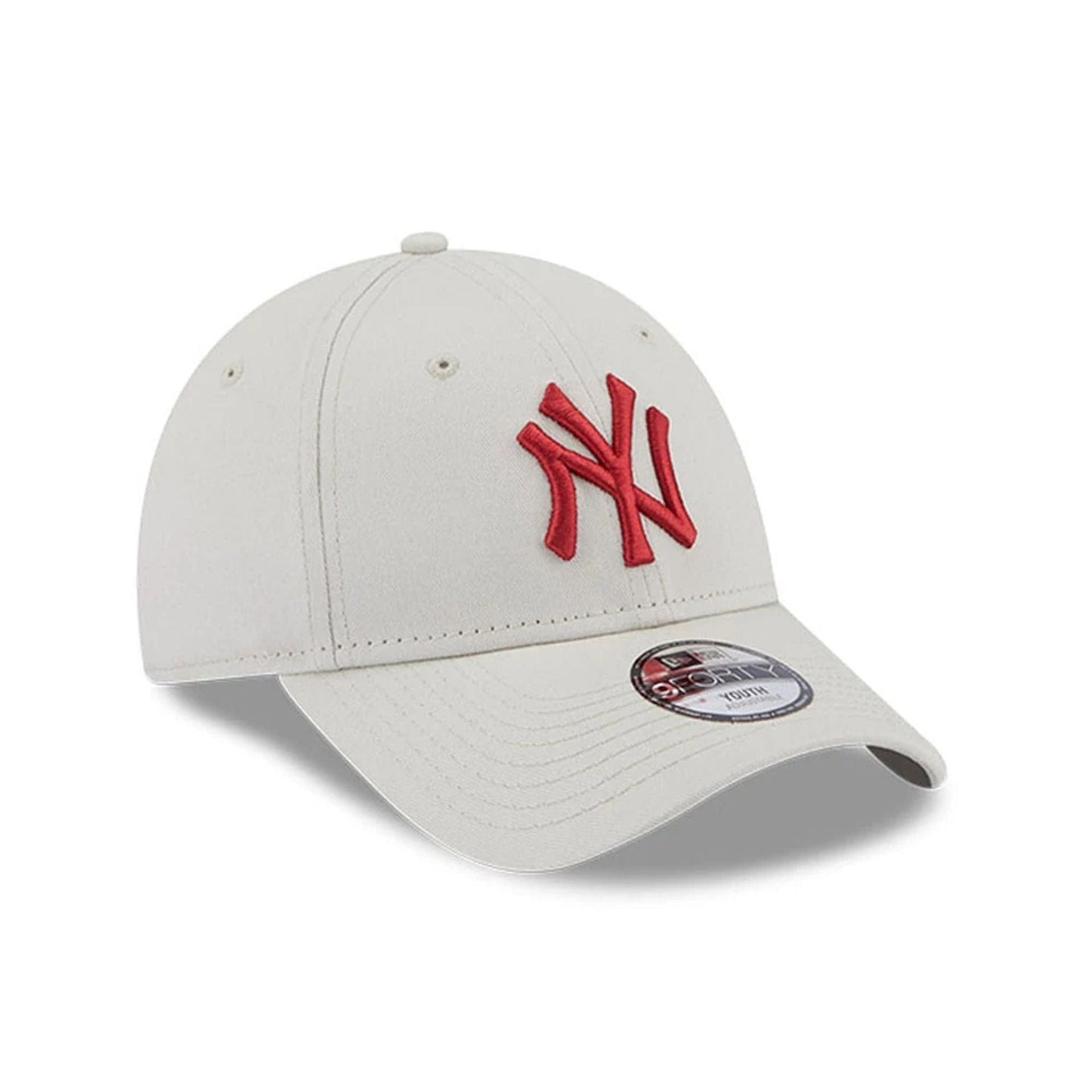 This is a Youth MLB League Essential New York Yankees Cream 9FORTY Cap 3