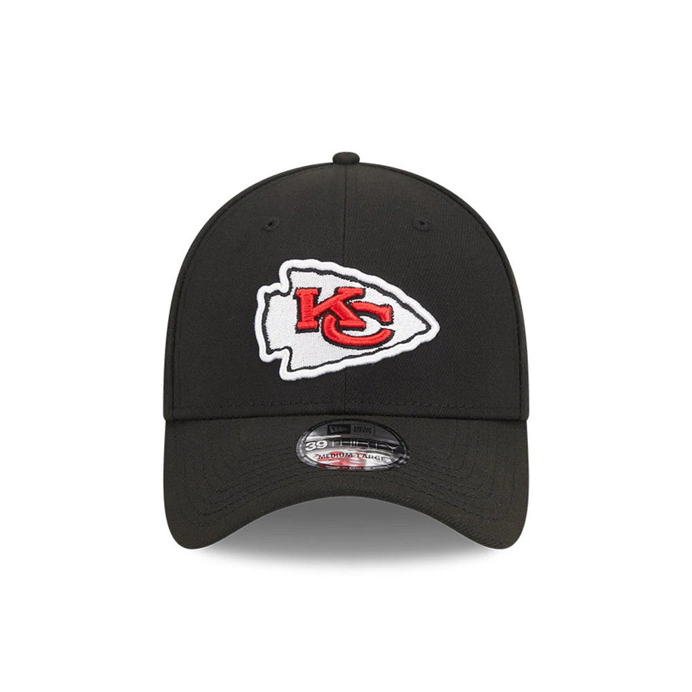 Pictured is this NFL Evergreen Kansas City Chiefs 39THIRTY Stretch Fit cap in black. 2