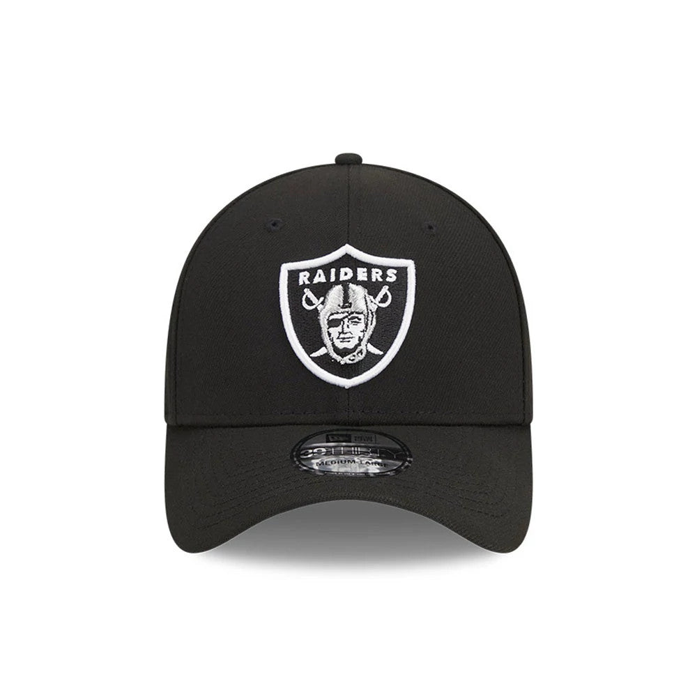 Pictured is this NFL Evergreen Las Vegas Raiders 39THIRTY Stretch Fit cap in black. 2