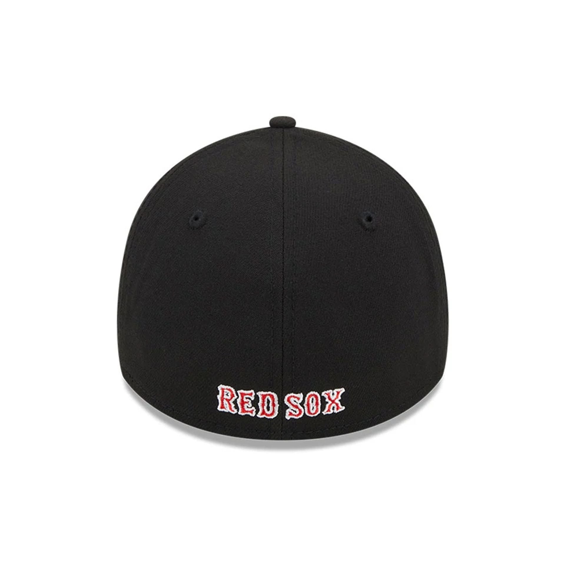 Pictured is this MLB Evergreen Boston Red Sox 39THIRTY Stretch Fit cap in black. 4