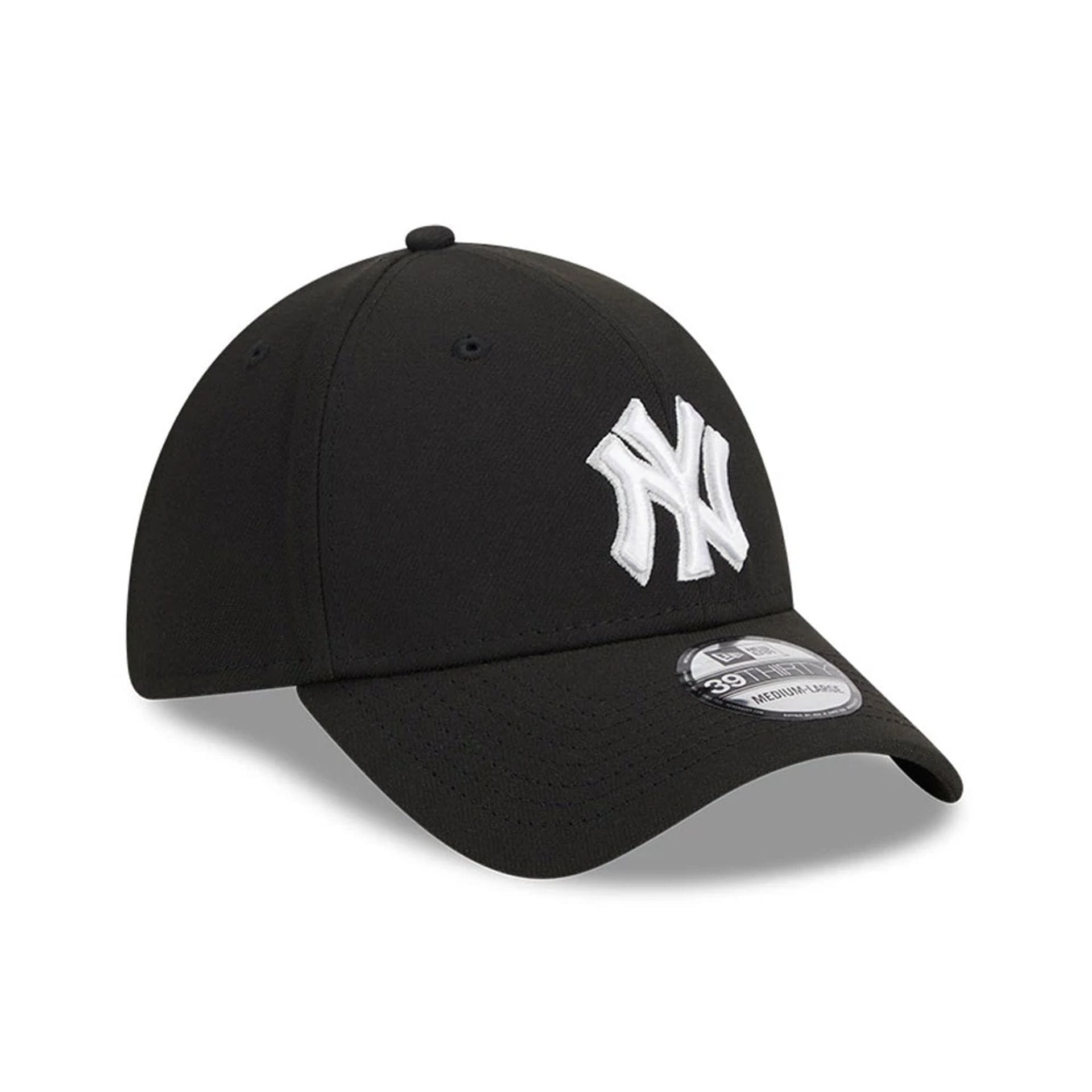 Pictured is this MLB Evergreen New York Yankees 39THIRTY Stretch Fit cap in black. 10