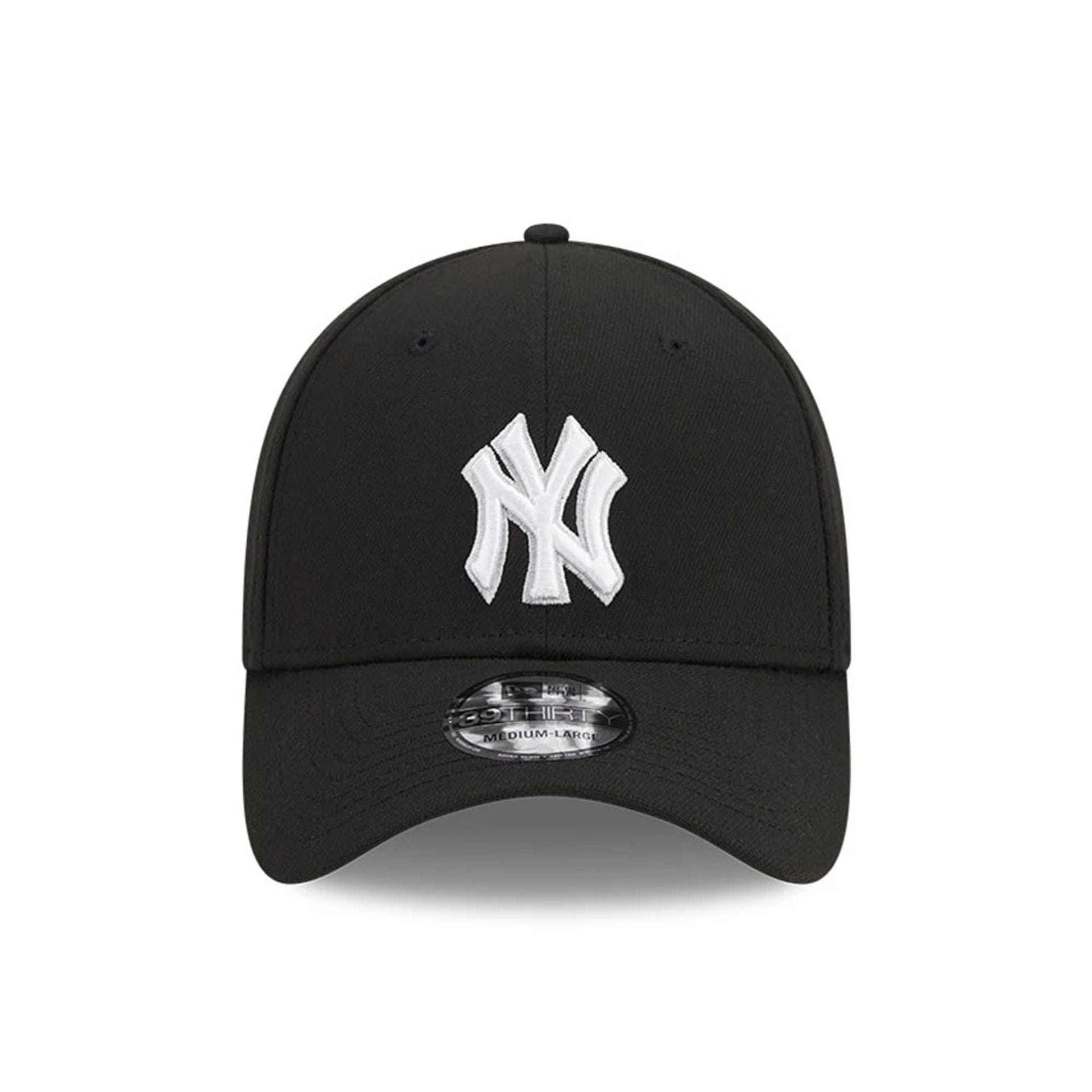 Pictured is this MLB Evergreen New York Yankees 39THIRTY Stretch Fit cap in black. 2