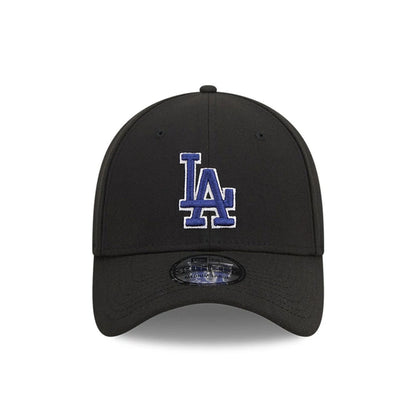 Pictured is this MLB Evergreen LA Dodgers 39THIRTY Stretch Fit cap in black. 9