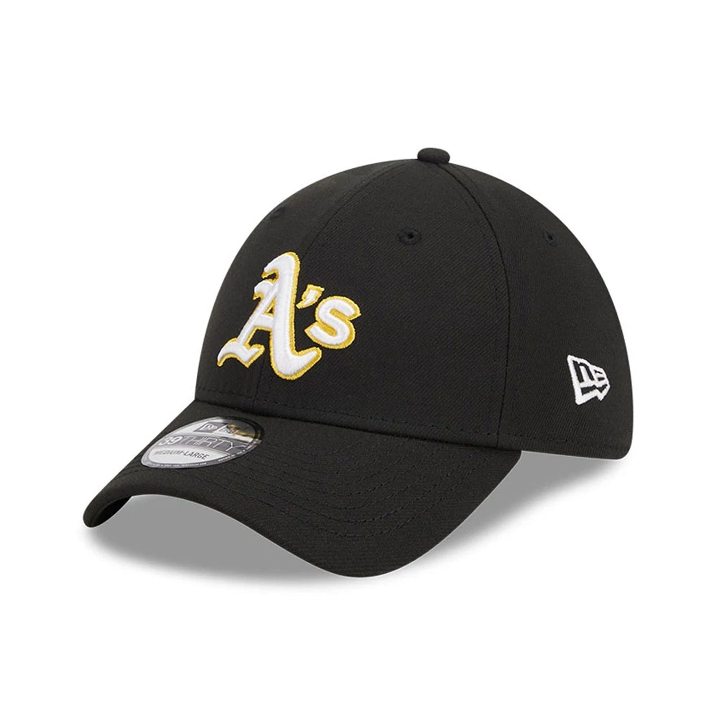 Pictured is this MLB Evergreen Athletics 39THIRTY Stretch Fit cap in black. 1
