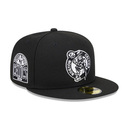 Pictured is this NBA Evergreen Boston Celtics 59FIFTY Fitted cap in black. 1