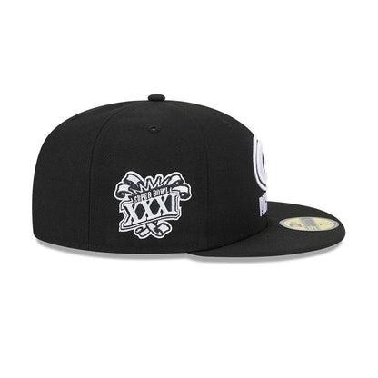 Pictured is this NFL Evergreen Green Bay Packers 59FIFTY Fitted cap in black. 5